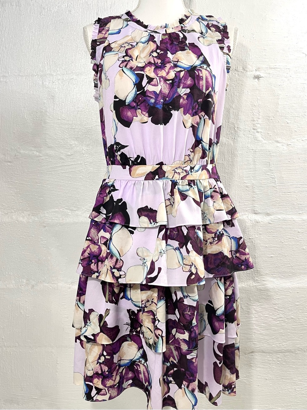 BANANA REPUBLIC SLEEVELESS FLORAL TIERED DRESS